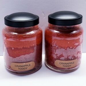 CRANAPPLE TODDY -A Cheerful Giver Baby Jar Single Wick Candle, 6 oz (2 pack)